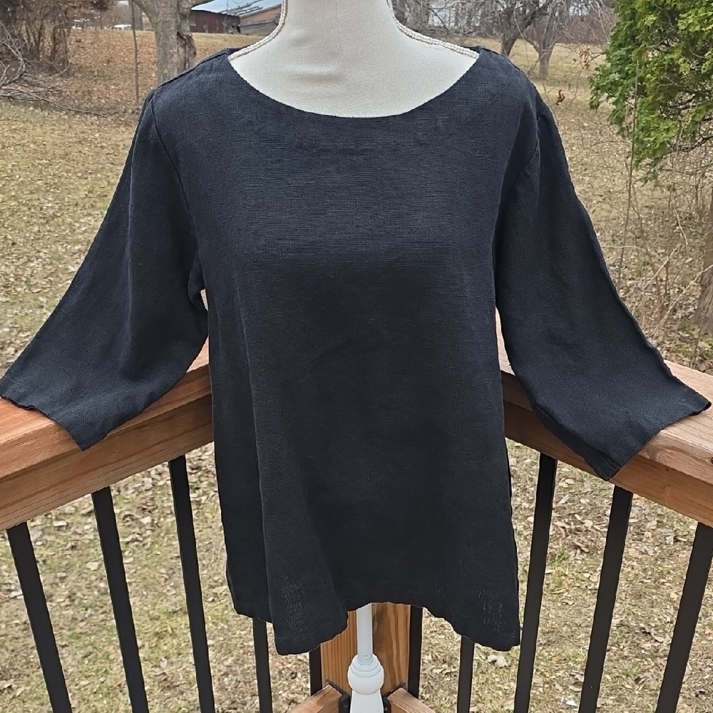 NotPerfectLinen JANUARY loose linen top, Size XL